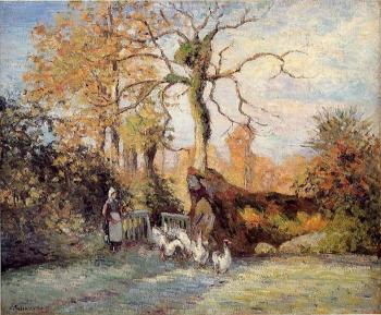 卡米耶 畢沙羅 The Goose Girl at Montfoucault, White Frost 卡米耶 畢沙羅 The Goose Girl at Montfoucault, White Frost